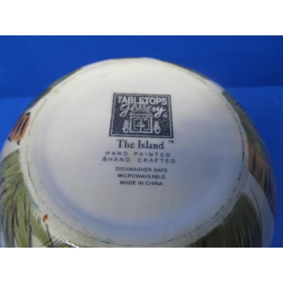 Tabletops Gallery "The Island"  Hand Painted 6"x3 1/2" Cereal Bowl GUC - Picture 6 of 8